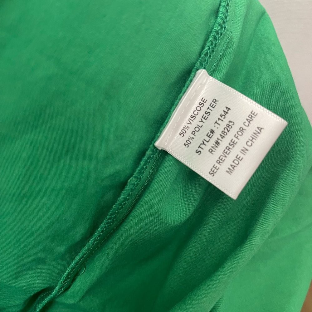 New - Hers & Mines - Classic Kelley Green Oversized Popplin Button Up - Picture 5 of 5